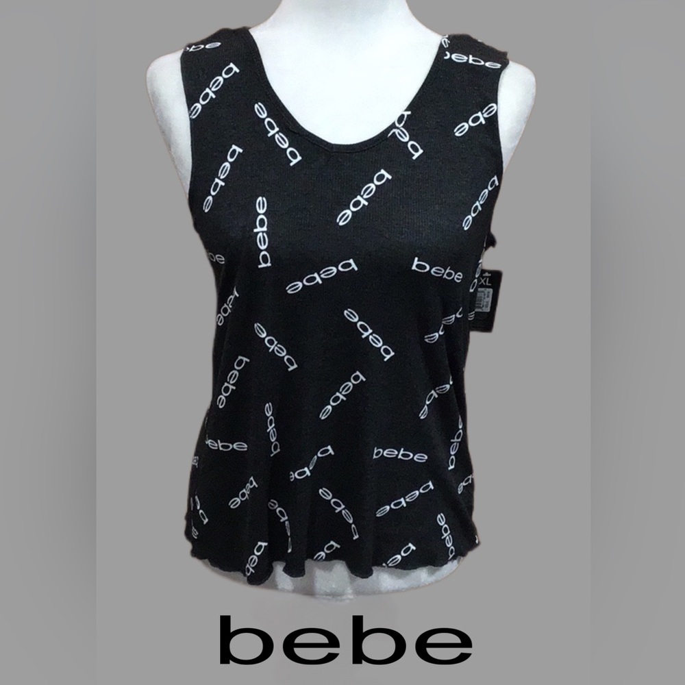 NWT bebe sleepwear Tank Top, Dark Heather‎ Gray, Ribbed, Size XL